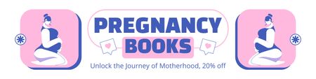 Grande desconto em livros sobre gravidez e parto Twitter Modelo de Design