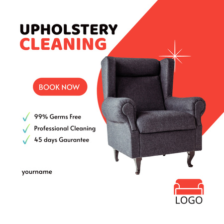 Furniture Cleaning and Upholstery Services Instagram AD Design Template