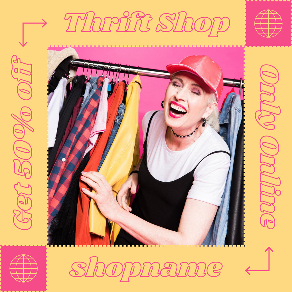 Designvorlage Pre-owned clothes store online für Instagram AD