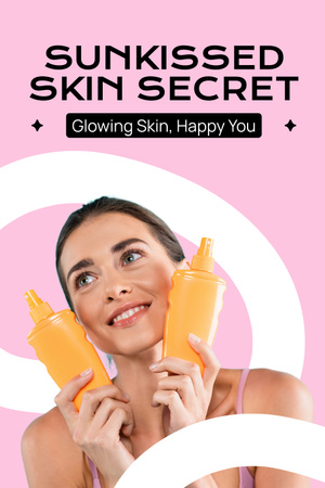 Platilla de diseño Quality Tanning Cosmetics for Happy Women Pinterest