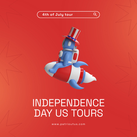 USA Independence Day Tours Offer Animated Postデザインテンプレート