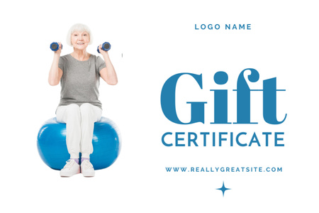 Spor Ve Rehabilitasyon Gereçleri Beyaz Gift Certificate Tasarım Şablonu