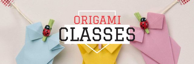 Origami classes Invitation Email header Modelo de Design