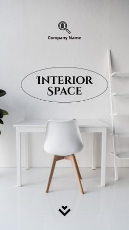 Plantilla de diseño de Interior Space Design Light Grey Mobile Presentation 