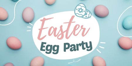 Plantilla de diseño de Bienvenidos a la Fiesta del Huevo de Pascua Twitter 
