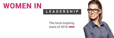 Event Announcement About Women in Leadership Twitter Design Template