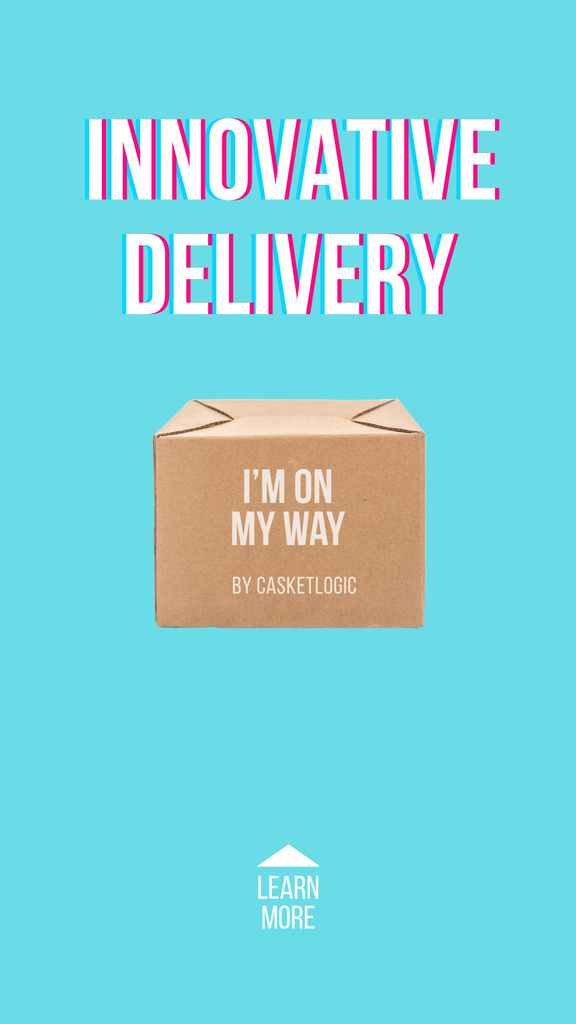 Funny Illustration of Delivery Box with Human Legs Instagram Storyデザインテンプレート