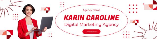 Template di design Professional Digital Marketing Agency Promotion In White LinkedIn Cover