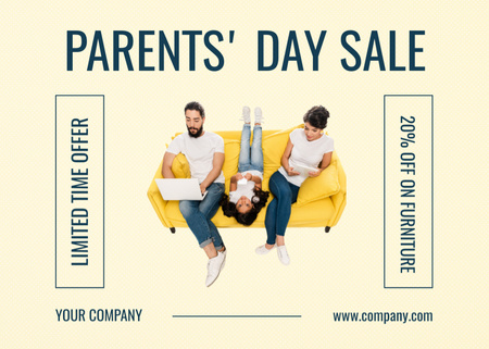 Parents' Day Sale Announcement Postcard 5x7in Šablona návrhu