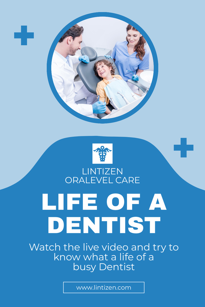 Szablon projektu Child on Dental Checkup with Doctors Pinterest
