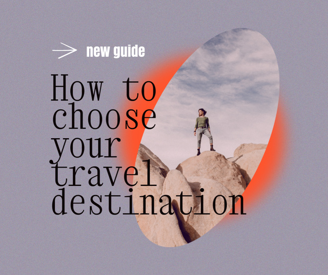Designvorlage Travel inspiration with Man on Rock für Facebook