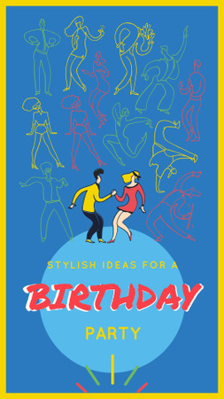 Stylish Ideas For Birthday Party With Dancing Couple Instagram Story Design Template