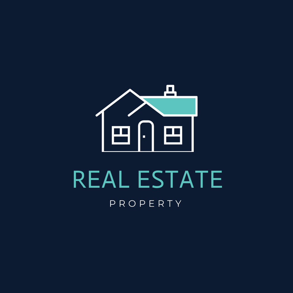 Real Estate and Property Services Logo 1080x1080px Modelo de Design