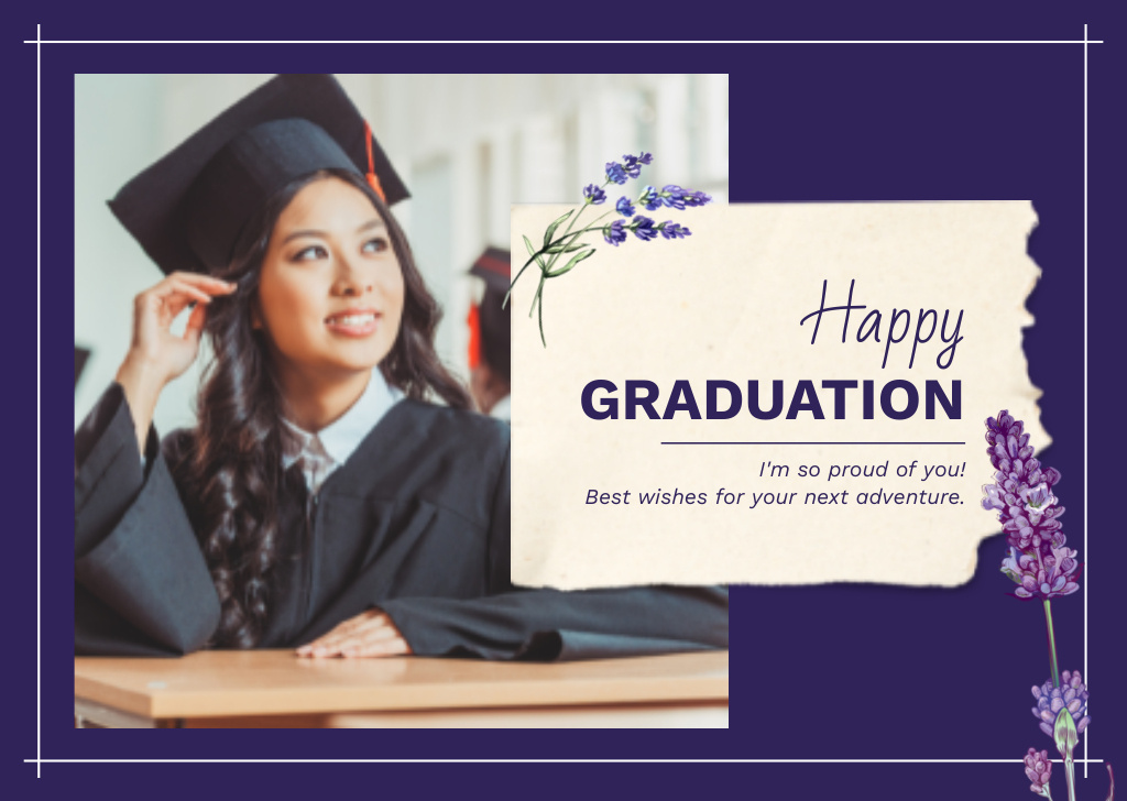 Ontwerpsjabloon van Card van Hispanic Female Student at Graduation