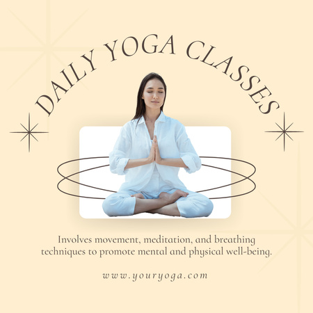 Plantilla de diseño de anuncio de clases de yoga Instagram 