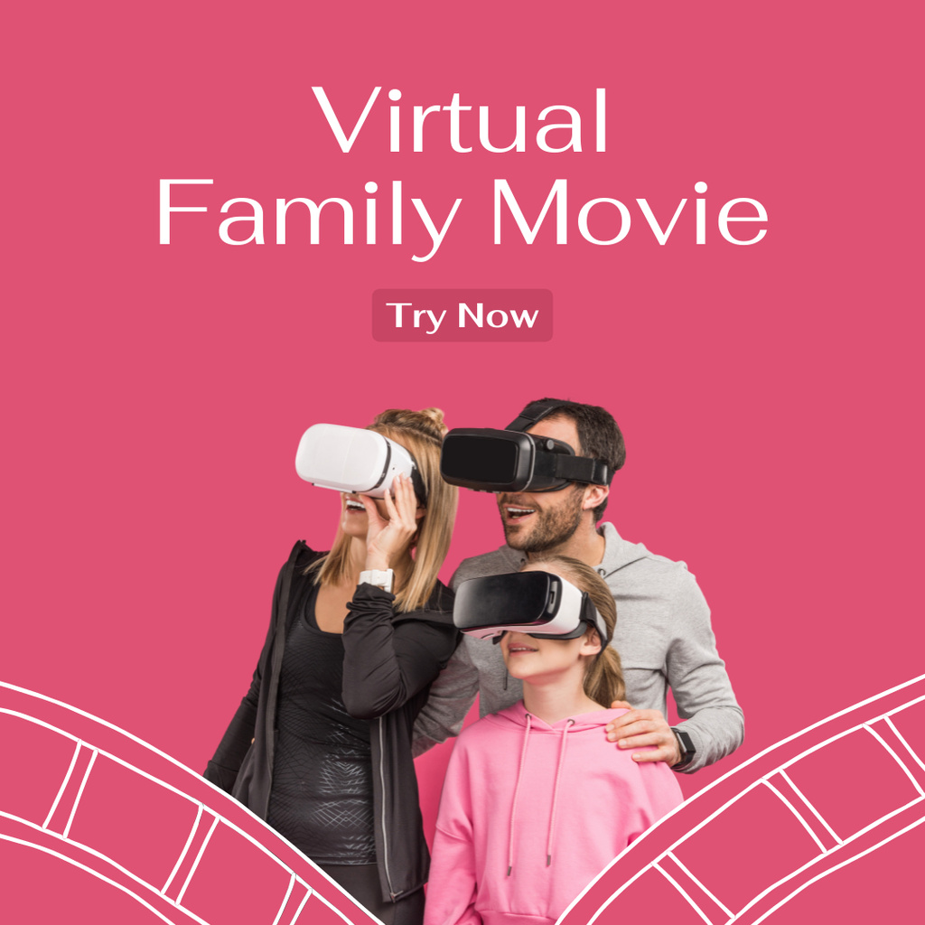 Family Virtual Reality Movie Instagramデザインテンプレート