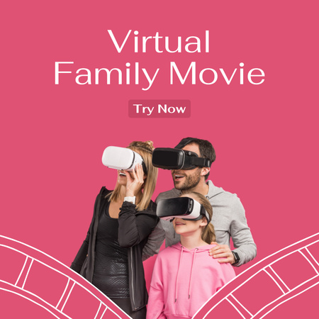 Designvorlage Family Virtual Reality Movie für Instagram