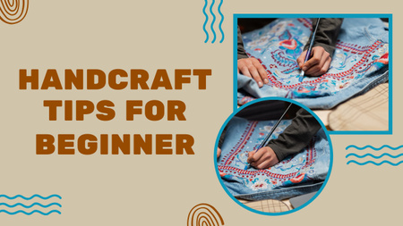 Craftswoman Painting on Denim Jacket with Embroidery Youtube Thumbnail – шаблон для дизайну