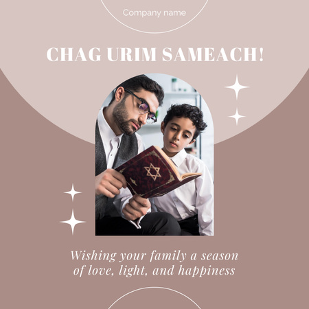Jewish Family Reading Torah Instagram Design Template