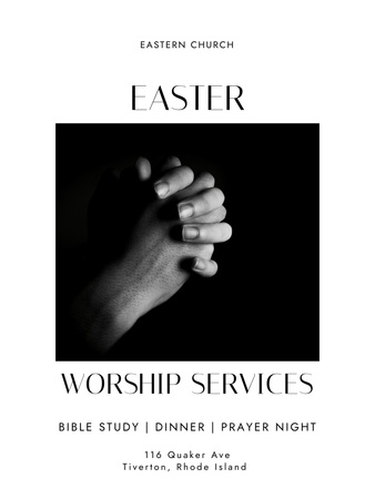 Platilla de diseño Announcement of Night of Prayer Before Easter Poster 36x48in