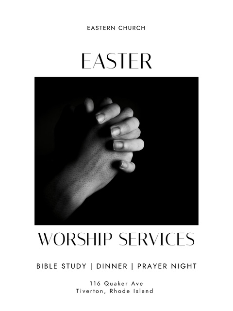 Announcement of Night of Prayer Before Easter Poster 36x48in Design Template