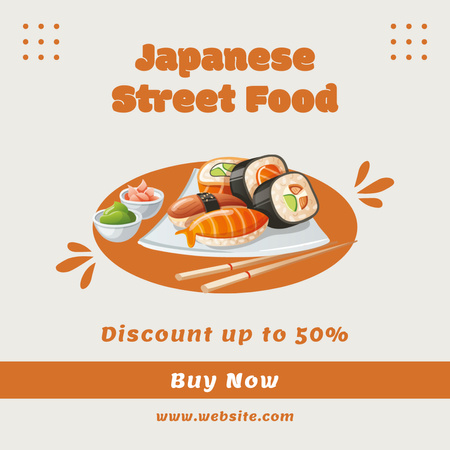 Offer of Delicious Japanese Street Food Instagram Design Template