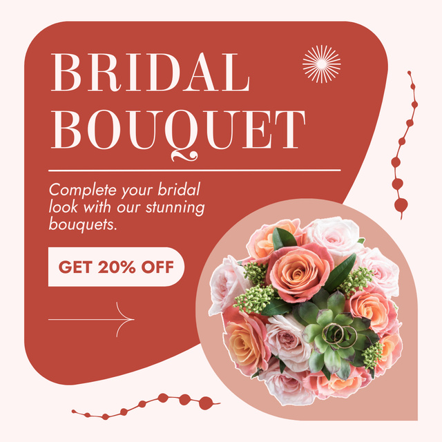 Wedding Bouquet of Fresh Flowers at Nice Discount Instagram Design Template