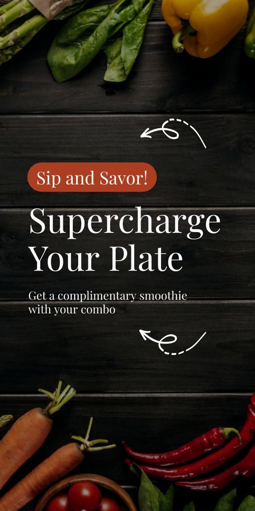 Plantilla de diseño de Fast Casual Restaurant Ad with Vegetables on Table Graphic 
