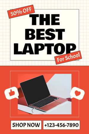 Plantilla de diseño de La mejor oferta de portátiles escolares con descuento Tumblr 