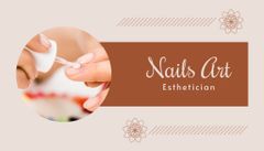 Beauty Salon Ad with Manicurist Applying Nail Polish