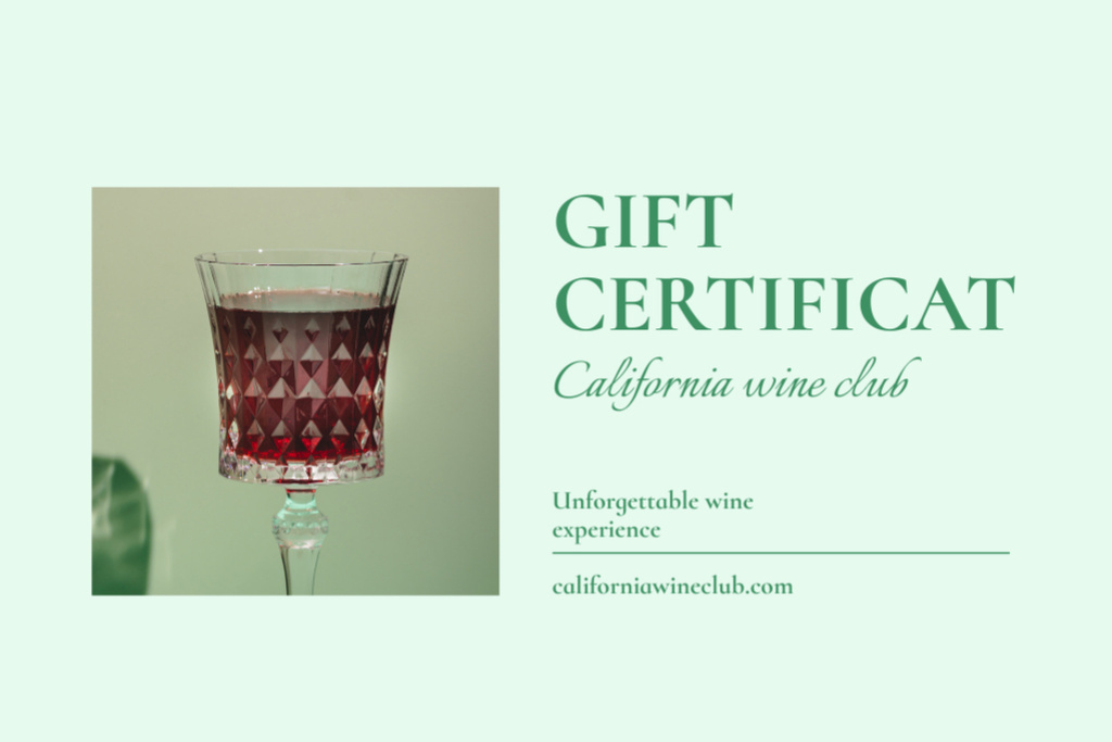 Tasting Announcement in Wine Club Gift Certificate Πρότυπο σχεδίασης