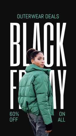 Plantilla de diseño de Ofertas de moda el Black Friday Instagram Video Story 