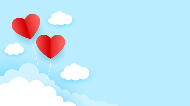 Modèle de visuel Valentine's Day Holiday with Hearts in Sky - Zoom Background