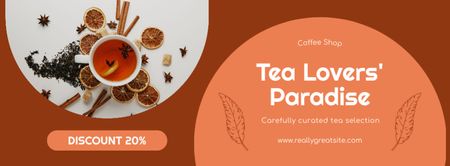 Erilaisia mausteita ja teetä alennettuun hintaan kahvilassa Facebook cover Design Template