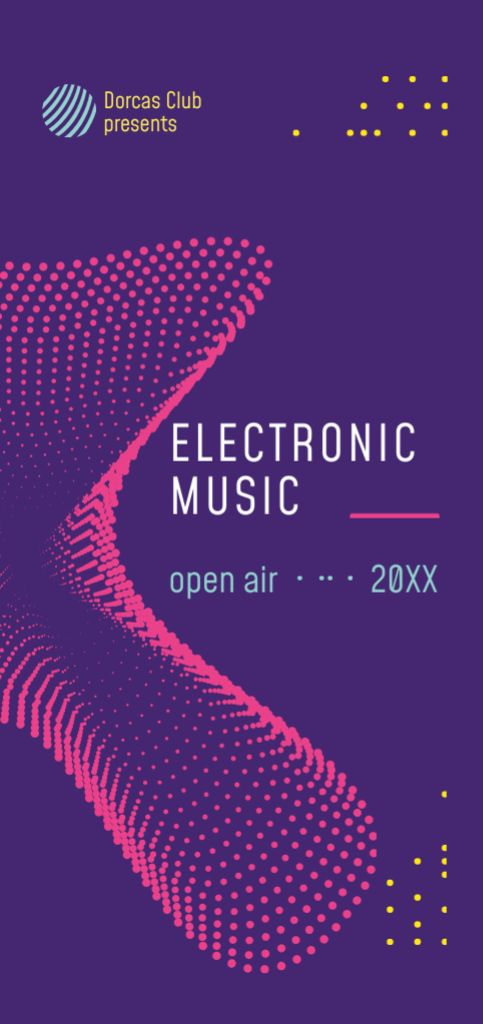 Electronic Music Festival Ad on Digital Pattern Flyer DIN Large – шаблон для дизайну