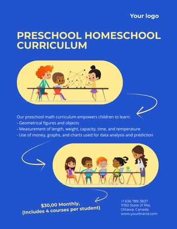 Platilla de diseño Personalized Homeschooling Program on Blue Poster 8.5x11in