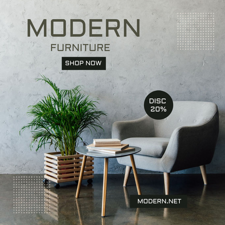 Modèle de visuel Remise sur les meubles modernes - Instagram