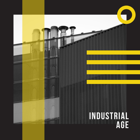 Large Containers Illustrating Industrial Age Instagram Design Template