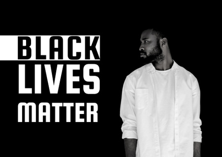 Anti-rasistinen iskulause Young Black Guy:n kanssa Poster B2 Horizontal Design Template