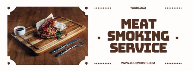 Fresh Meat Smoking Service Offer on Brown Facebook cover Design Template
