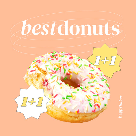Promoção Deliciosa Donut Doce Animated Post Modelo de Design