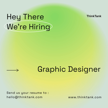 Plantilla de diseño de Estamos contratando una oferta de diseñador gráfico en verde Instagram 