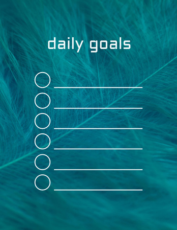 Daily Goals List with Feather Notepad 8.5x11in Design Template