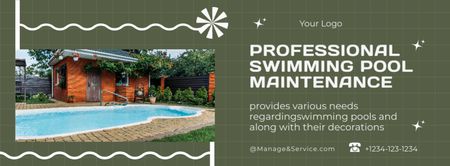 Offering Professional Pool Maintenance Services Facebook cover Design Template