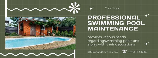 Offering Professional Pool Maintenance Services Facebook cover Modelo de Design