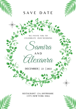 Wedding Celebration Announcement with Twigs Poster 28x40in Design Template
