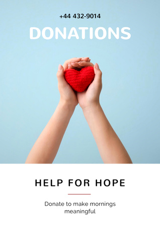 Donation Motivation on Blue Poster Design Template