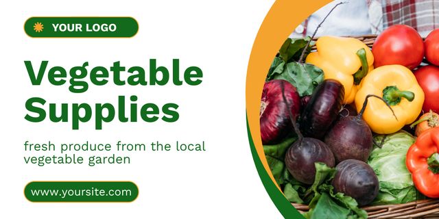 Fresh Vegetables Supplies Service Twitter Šablona návrhu
