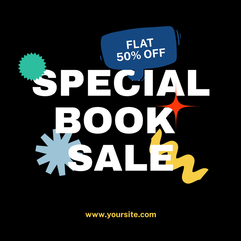 Book Special Sale Announcement Instagram tervezősablon