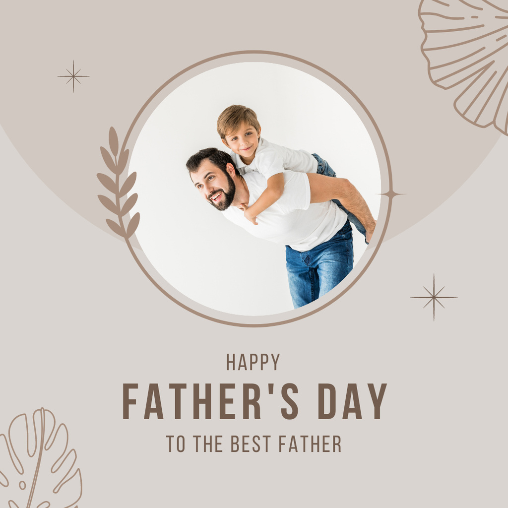 Happy Father's Day for the Best Father Grey Instagram Design Template